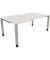 Schreibtisch All in One, manuell höhenverstellbar, 68-82cm (H), 140x100cm (BxT), rechteckig, weiß / silberaluminium
