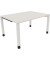 Schreibtisch All in One, manuell höhenverstellbar, 68-82cm (H), 140x100cm (BxT), rechteckig, weiß / weiß