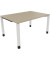 Schreibtisch All in One, manuell höhenverstellbar, 68-82cm (H), 140x100cm (BxT), rechteckig, eiche natur / weiß