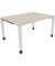 Schreibtisch All in One, manuell höhenverstellbar, 68-82cm (H), 140x100cm (BxT), rechteckig, akazie hell / weiß