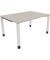 Schreibtisch All in One, manuell höhenverstellbar, 68-82cm (H), 140x100cm (BxT), rechteckig, lichtgrau / weiß