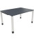 Schreibtisch All in One, manuell höhenverstellbar, 68-82cm (H), 140x100cm (BxT), rechteckig, lavagrau / weiß
