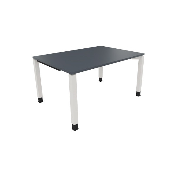 4003969076082 - Schreibtisch All in One 810030382 manuell höhenverstellbar 68-82cm (H) 140x100cm (BxT) rechteckig lavagrau   verkehrsweiß 4