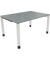Schreibtisch All in One, manuell höhenverstellbar, 68-82cm (H), 140x100cm (BxT), rechteckig, beton hell / weiß