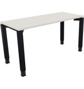 Schreibtisch All in One, manuell höhenverstellbar, 68-82cm (H), 140x60cm (BxT), rechteckig, weiß / anthrazit metallic