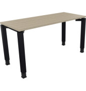 Schreibtisch All in One, manuell höhenverstellbar, 68-82cm (H), 140x60cm (BxT), rechteckig, eiche natur / anthrazit metallic