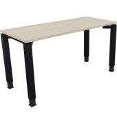 Schreibtisch All in One, manuell höhenverstellbar, 68-82cm (H), 140x60cm (BxT), rechteckig, akazie hell / anthrazit metallic
