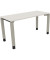 Schreibtisch All in One, manuell höhenverstellbar, 68-82cm (H), 140x60cm (BxT), rechteckig, weiß / silberaluminium