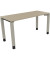 Schreibtisch All in One, manuell höhenverstellbar, 68-82cm (H), 140x60cm (BxT), rechteckig, eiche natur / silberaluminium