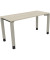 Schreibtisch All in One, manuell höhenverstellbar, 68-82cm (H), 140x60cm (BxT), rechteckig, akazie hell / silberaluminium