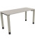 Schreibtisch All in One, manuell höhenverstellbar, 68-82cm (H), 140x60cm (BxT), rechteckig, lichtgrau / silberaluminium