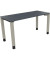 Schreibtisch All in One, manuell höhenverstellbar, 68-82cm (H), 140x60cm (BxT), rechteckig, lavagrau / silberaluminium