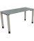 Schreibtisch All in One, manuell höhenverstellbar, 68-82cm (H), 140x60cm (BxT), rechteckig, beton hell / silberaluminium