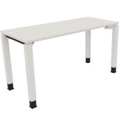 Schreibtisch All in One, manuell höhenverstellbar, 68-82cm (H), 140x60cm (BxT), rechteckig, weiß / weiß