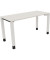 Schreibtisch All in One, manuell höhenverstellbar, 68-82cm (H), 140x60cm (BxT), rechteckig, weiß / weiß