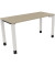 Schreibtisch All in One, manuell höhenverstellbar, 68-82cm (H), 140x60cm (BxT), rechteckig, eiche natur / weiß