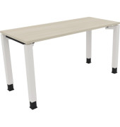 Schreibtisch All in One, manuell h&ouml;henverstellbar, 68-82cm (H), 140x60cm (BxT), rechteckig, akazie hell / wei&szlig;