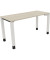 Schreibtisch All in One, manuell höhenverstellbar, 68-82cm (H), 140x60cm (BxT), rechteckig, akazie hell / weiß