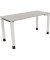 Schreibtisch All in One, manuell höhenverstellbar, 68-82cm (H), 140x60cm (BxT), rechteckig, lichtgrau / weiß