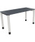 Schreibtisch All in One, manuell höhenverstellbar, 68-82cm (H), 140x60cm (BxT), rechteckig, lavagrau / weiß