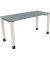 Schreibtisch All in One, manuell höhenverstellbar, 68-82cm (H), 140x60cm (BxT), rechteckig, beton hell / weiß