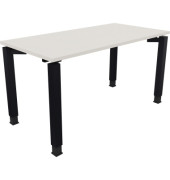 Schreibtisch All in One, manuell h&ouml;henverstellbar, 68-82cm (H), 140x70cm (BxT), rechteckig, wei&szlig; / anthrazit metallic