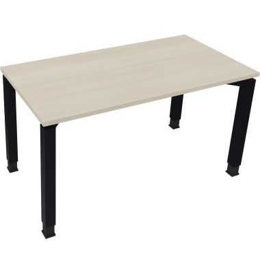 Schreibtisch All in One, manuell h&ouml;henverstellbar, 68-82cm (H), 140x70cm (BxT), rechteckig, akazie hell / anthrazit metallic