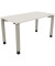 Schreibtisch All in One, manuell höhenverstellbar, 68-82cm (H), 140x70cm (BxT), rechteckig, weiß / silberaluminium