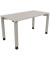 Schreibtisch All in One, manuell höhenverstellbar, 68-82cm (H), 140x70cm (BxT), rechteckig, lichtgrau / silberaluminium