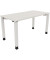 Schreibtisch All in One, manuell höhenverstellbar, 68-82cm (H), 140x70cm (BxT), rechteckig, weiß / weiß
