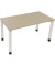 Schreibtisch All in One, manuell höhenverstellbar, 68-82cm (H), 140x70cm (BxT), rechteckig, eiche natur / weiß