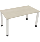 Schreibtisch All in One, manuell h&ouml;henverstellbar, 68-82cm (H), 140x70cm (BxT), rechteckig, akazie hell / wei&szlig;