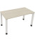 Schreibtisch All in One, manuell höhenverstellbar, 68-82cm (H), 140x70cm (BxT), rechteckig, akazie hell / weiß