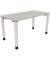 Schreibtisch All in One, manuell höhenverstellbar, 68-82cm (H), 140x70cm (BxT), rechteckig, lichtgrau / weiß