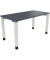 Schreibtisch All in One, manuell höhenverstellbar, 68-82cm (H), 140x70cm (BxT), rechteckig, lavagrau / weiß