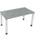 Schreibtisch All in One, manuell höhenverstellbar, 68-82cm (H), 140x70cm (BxT), rechteckig, beton hell / weiß