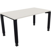Schreibtisch All in One, manuell höhenverstellbar, 68-82cm (H), 140x80cm (BxT), rechteckig, weiß / anthrazit metallic