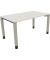 Schreibtisch All in One, manuell höhenverstellbar, 68-82cm (H), 140x80cm (BxT), rechteckig, weiß / silberaluminium
