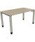Schreibtisch All in One, manuell höhenverstellbar, 68-82cm (H), 140x80cm (BxT), rechteckig, eiche natur / silberaluminium