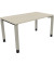Schreibtisch All in One, manuell höhenverstellbar, 68-82cm (H), 140x80cm (BxT), rechteckig, akazie hell / silberaluminium