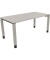 Schreibtisch All in One, manuell höhenverstellbar, 68-82cm (H), 140x80cm (BxT), rechteckig, lichtgrau / silberaluminium