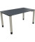 Schreibtisch All in One, manuell höhenverstellbar, 68-82cm (H), 140x80cm (BxT), rechteckig, lavagrau / silberaluminium