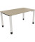Schreibtisch All in One, manuell höhenverstellbar, 68-82cm (H), 140x80cm (BxT), rechteckig, eiche natur / weiß