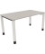 Schreibtisch All in One, manuell höhenverstellbar, 68-82cm (H), 140x80cm (BxT), rechteckig, lichtgrau / weiß