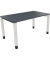 Schreibtisch All in One, manuell höhenverstellbar, 68-82cm (H), 140x80cm (BxT), rechteckig, lavagrau / weiß