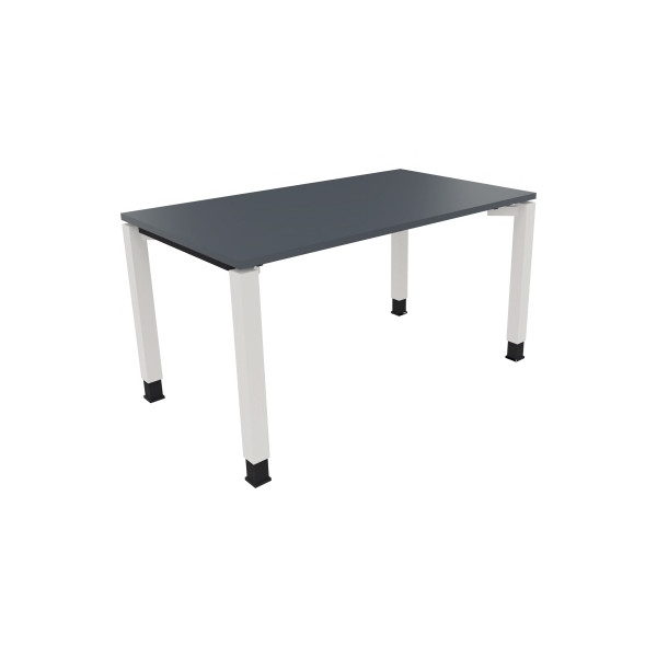 4003969077676 - Schreibtisch All in One 810031282 manuell höhenverstellbar 68-82cm (H) 140x80cm (BxT) rechteckig lavagrau   verkehrsweiß 40