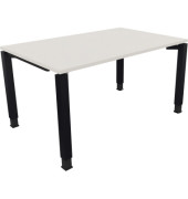 Schreibtisch All in One, manuell höhenverstellbar, 68-82cm (H), 140x90cm (BxT), rechteckig, weiß / anthrazit metallic
