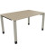 Schreibtisch All in One, manuell höhenverstellbar, 68-82cm (H), 140x90cm (BxT), rechteckig, eiche natur / silberaluminium