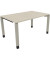Schreibtisch All in One, manuell höhenverstellbar, 68-82cm (H), 140x90cm (BxT), rechteckig, akazie hell / silberaluminium