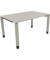 Schreibtisch All in One, manuell höhenverstellbar, 68-82cm (H), 140x90cm (BxT), rechteckig, lichtgrau / silberaluminium